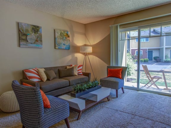 Living Room with Natural Light at Commons at Timber Creek, Oregon, 97229