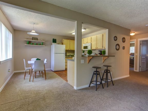 Living Room and Breakfast Bar at Commons at Timber Creek, Portland, 97229