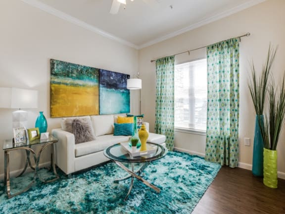 Sophisticated living room at CLEAR Property Management , The Lookout at Comanche Hill, San Antonio, 78247