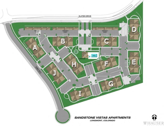 a site plan showing the layout of a parking lot