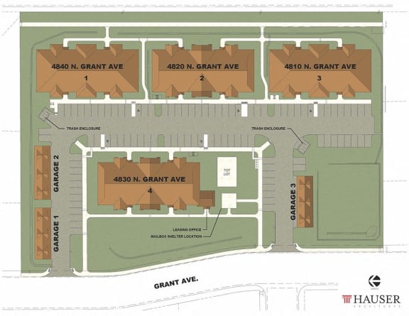 a site plan showing the layout of a parking lot
