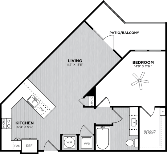 Floor Plan  One bedroom with one bathroom