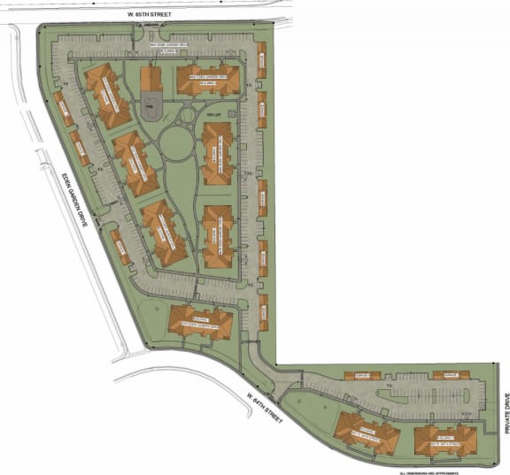 a site plan showing the layout of a parking lot