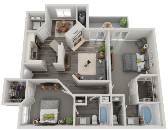 2 Bed 2 Bath Floor Plan | 1,146 Sq. Ft. | Mirasol Apartments in Las Vegas, NV