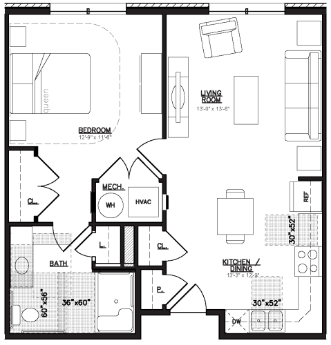 Floor Plan  Type 1 ADA