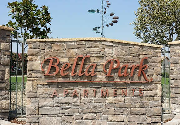Property Entrance Sign at Bella Park Apartments, Rialto, CA 92376