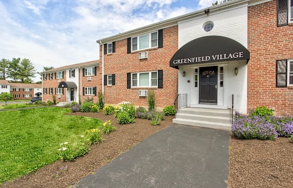 the front entrance building  at Greenfield Village Apartments, Rocky Hill, CT