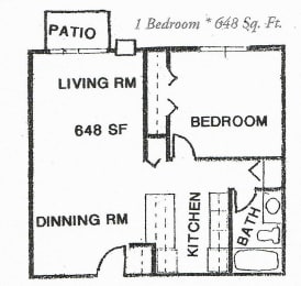  Floor Plan 1 Bedroom 1 Bath