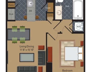 1 Bedroom / 1 Bathroom at The Millennium, Arlington, VA