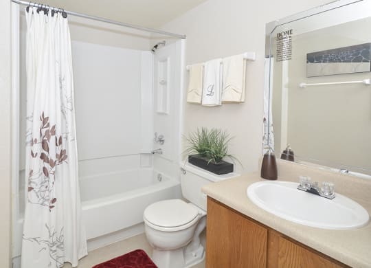 Large Bathroom with Tile Style Flooring