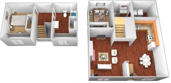 Floor Plan  2 Bedroom Floor Plan at Wellington Townhomes, Grand Forks, North Dakota
