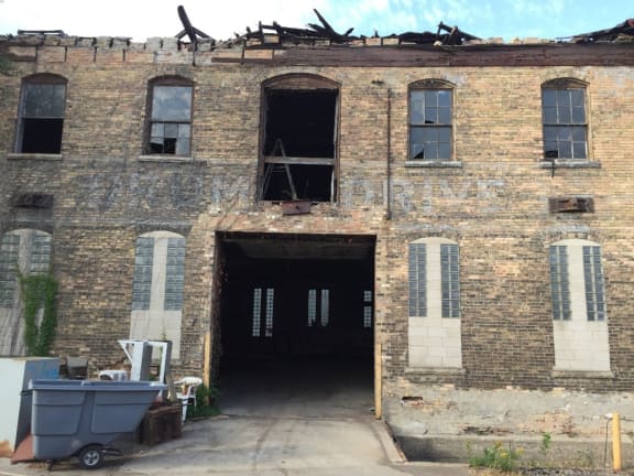 the front of the building after the fire