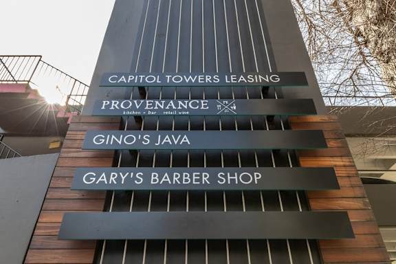 the sign on the side of a