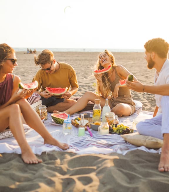 A group of friends are enjoying a drink together.