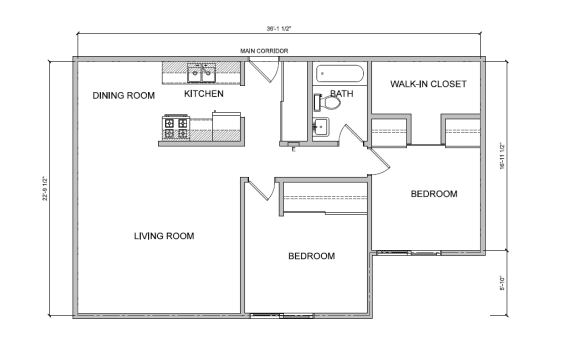 Floor Plan  2 BR Large