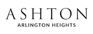 A black and white image with the words "Ashton Arlington Heights" written in large black letters.