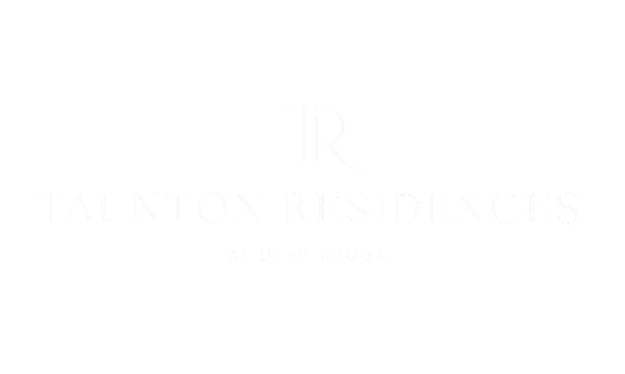 The image shows a logo with the text "Taunton Residences" and a stylized "TR" above the text.