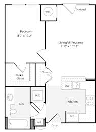 1A Floorplan at The Flats at Wheaton Station Apartments