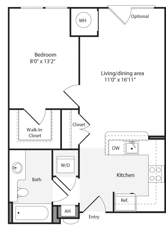 Floor Plan  1A Floorplan at The Flats at Wheaton Station Apartments