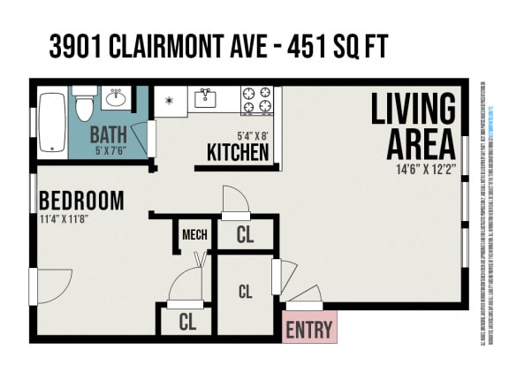Floor Plan  1 Bed 1 Bath