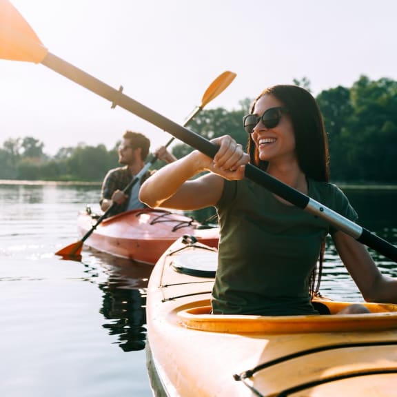 a group of people kayaking on a lake at Cedar Heights, Washington, 98034