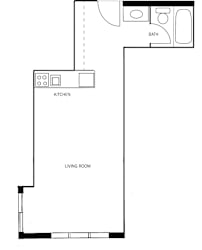 Studio 1 bathroom  at Galtier Towers Apartments, Minnesota