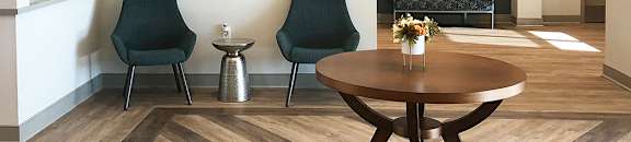 Interior lobby with modern accents
