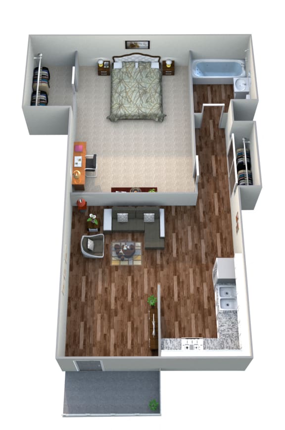 Mesa Vista Apartment Homes 1 Bedroom 1 Bathroom Apartment Floor Plan
