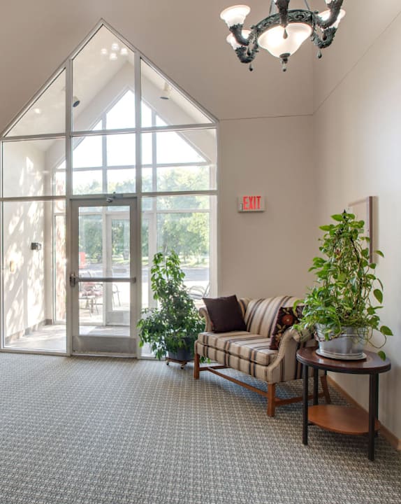 the lobby at the preserve apartments
