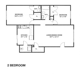  Floor Plan 2br 1.5ba