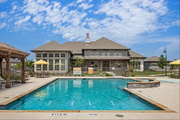 Resort style poolat Cypress Creek at River Oaks, Waxahachie, TX