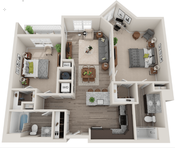 2Bed 2Bath-C-FloorPlan 2Bed 2Bath-C-FloorPlan at Axis at Lakeshore Apartments, MA,02324