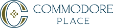 A logo with a crescent moon and a star is above the words "COMMODORE PLACE".