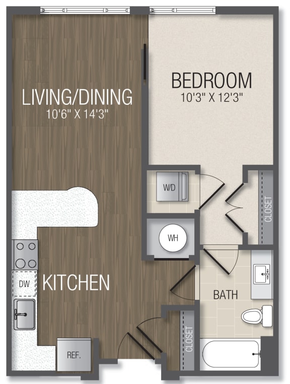 A3 Floor Plan at The Metropolitan Downtown Columbia, Maryland