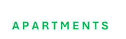 The image shows the word "APARTMENTS" in green letters on a white background.
