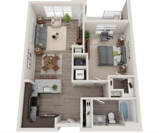 1Bed 1Bath-FloorPlan at Axis at Lakeshore Apartments, MA,02324