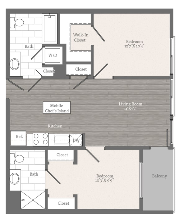 Two bedroom apartment at 2255 Wisconsin