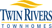 The image is a logo for Twin Rivers Townhomes.