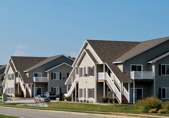 a row of houses on a street