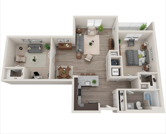 Floor Plan  Type D - One Bedroom with Den