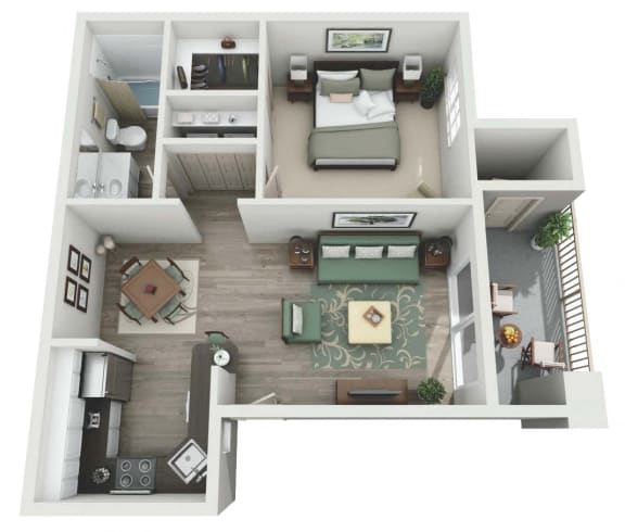 Floor Plan  A1 Floor Plan at Crestone at Shadow Mountain Apartments, Phoenix, AZ, 85032