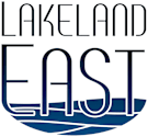 A logo with the words "Lakeland East" in stylized font.