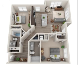 2Bed 2Bath-B-FloorPlan at Axis at Lakeshore Apartments, Bridgewater, MA