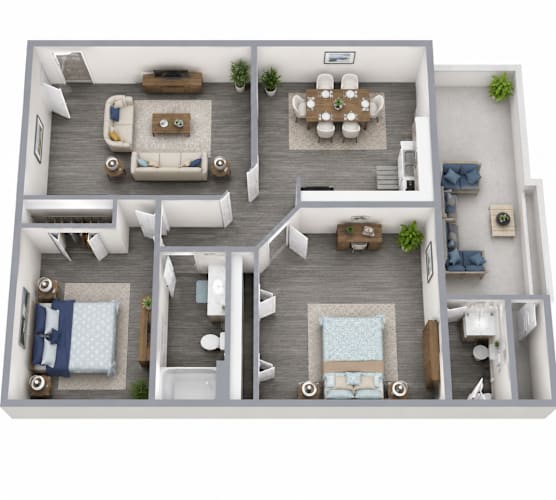 Floor Plan  2/2 w/ Patio