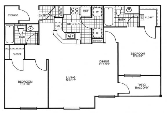 Park at Rolling Hills Apartments | The Adventurer Floor Plan