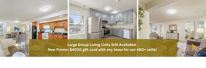 A promotional image for a $4000 gift card with any lease for 4B+ units.