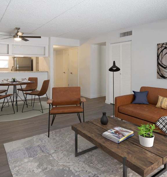 Living Area With Dining at Icon Apartments, Tucson, 85712