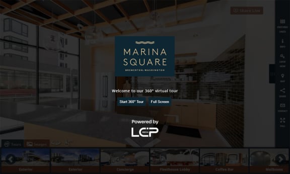a screenshot of the marina square website home page