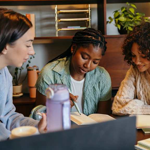 Three girls students at Sky Vue Apartments, Washington, 98229