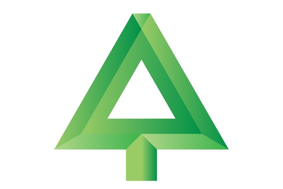 a green triangle with an arrow pointing up